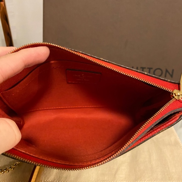 Authentic Louis Vuitton Pallas clutch in red - Picture 7 of 9